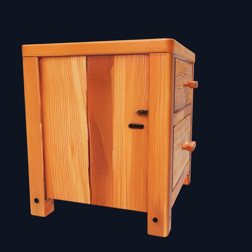 Wooden Nightstand Drawer Model Pack